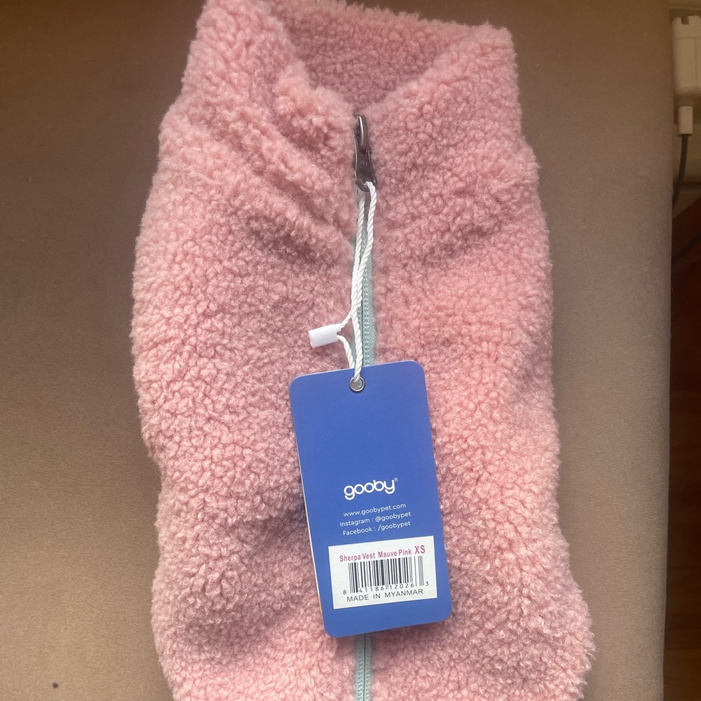 Gooby Sherpa Vest Mauve Pink XS